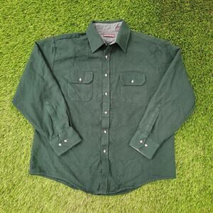 Vintage 90s Northwest-Territory Flannel Button Shirt XL 26x30 Green